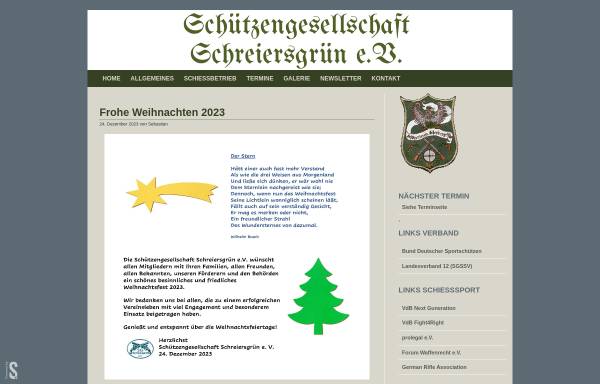 Vorschau von www.sg-schreiersgruen.de, Schützengesellschaft Schreiersgrün e.V.