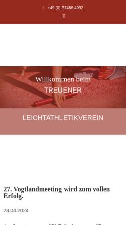 Vorschau der mobilen Webseite www.treuener-lv.de, Treuener Leichtathletikverein