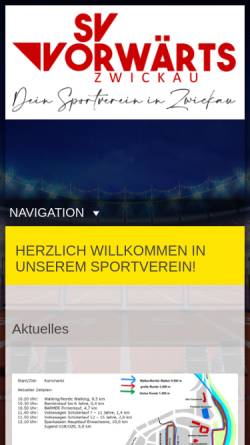 Vorschau der mobilen Webseite www.vorwaerts-zwickau.de, SV Vorwärts Zwickau