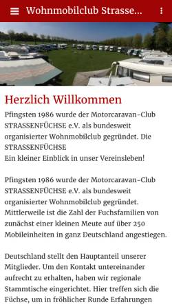 Vorschau der mobilen Webseite www.strassenfuechse-ev.de, Strassenfüchse Motorcaravan-Club e.V.
