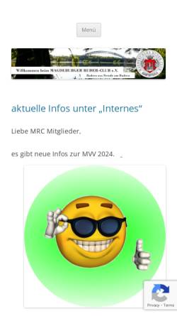Vorschau der mobilen Webseite www.magdeburger-ruder-club.de, Magdeburger Ruder-Club e.V.