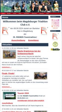 Vorschau der mobilen Webseite magdeburgertc.de, Magdeburger Triathlon Club e.V.