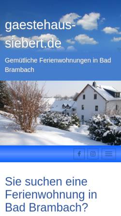 Vorschau der mobilen Webseite www.gaestehaus-siebert.de, Gästehaus Siebert