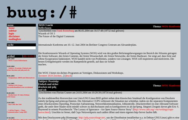 Vorschau von www.buug.de, Berlin Unix User Group