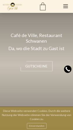 Vorschau der mobilen Webseite www.cafedeville.ch, Café de Ville