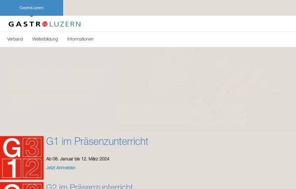 Vorschau von www.gastro-luzern.ch, Verband der Luzerner Restaurateure, Hoteliers und Cafetiers