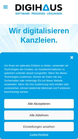 Vorschau der mobilen Webseite digihaus.de, Digihaus - Dr. Jürgen Rakow GmbH