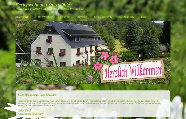 Vorschau von www.ferienwohnung-spitzmuehle.de, Ferienwohnung Spitzmühle