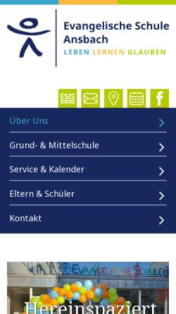 Vorschau der mobilen Webseite evangelische-schule-ansbach.de, Evangelische Schule Ansbach