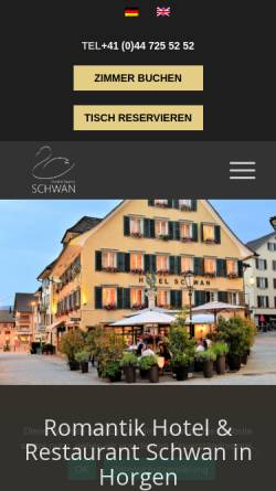 Vorschau der mobilen Webseite hotel-schwan.ch, Hotel Schwan und Restaurant Taverne