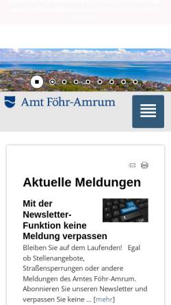 Vorschau der mobilen Webseite www.amt-foehr-amrum.de, Amt Föhr-Amrum