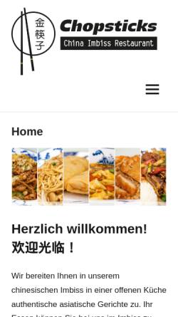 Vorschau der mobilen Webseite www.chopsticks-trier.de, China-Imbiss Chopsticks