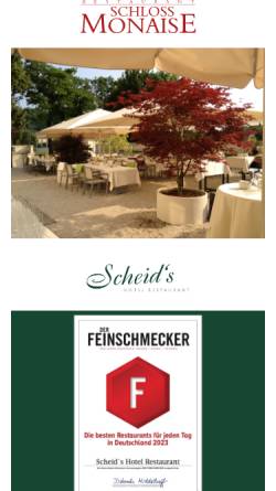 Vorschau der mobilen Webseite www.schloss-monaise.de, Restaurant Schloss Monaise