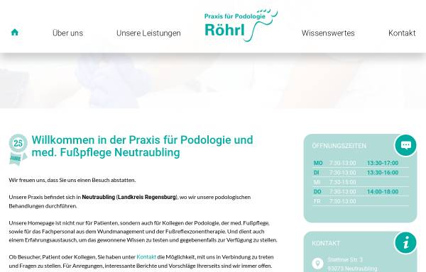 Vorschau von www.podologie-neutraubling.de, Praxis für Podologie und Wundmanagement Röhrl