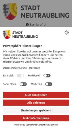 Vorschau der mobilen Webseite stadt-neutraubling.de, Stadt Neutraubling