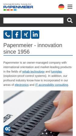 Vorschau der mobilen Webseite www.papenmeier.de, F.H. Papenmeier GmbH & Co. KG
