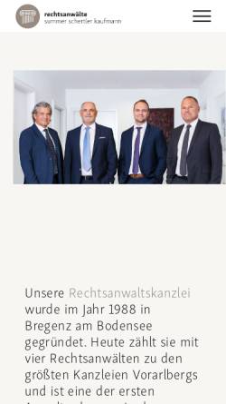 Vorschau der mobilen Webseite www.anwalts-kanzlei.at, Rechtsanwälte Summer, Schertler & Stieger, Bregenz