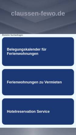 Vorschau der mobilen Webseite www.claussen-fewo.de, Ferienwohnung Thea Claussen