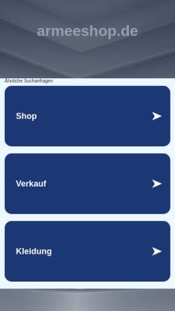 Vorschau der mobilen Webseite www.armeeshop.de, Armeeshop Viktor Freer