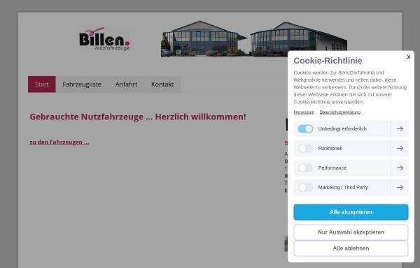 Vorschau von www.billen-nutzfahrzeuge.de, Billen Nutzfahrzeuge GmbH