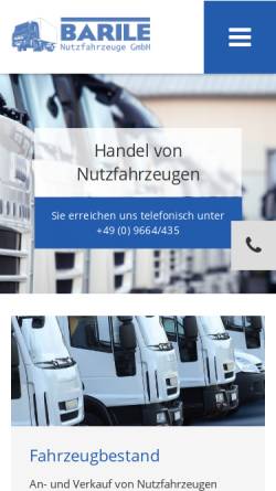 Vorschau der mobilen Webseite www.d-barile.de, D. Barile Nutzfahrzeuge