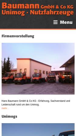 Vorschau der mobilen Webseite www.unimog-aktuell.de, Hans Baumann GmbH & Co. KG