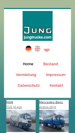 Vorschau der mobilen Webseite www.jung-nutzfahrzeuge.de, Jung Nutzfahrzeuge GmbH