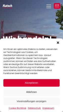 Vorschau der mobilen Webseite kutsch-lkw.de, Kutsch Fahrzeughandels GmbH
