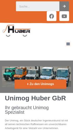 Vorschau der mobilen Webseite www.unimog-huber.de, Unimog Huber GdbR