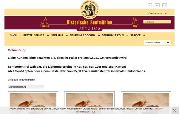 Vorschau von www.senfmuehle.net, Historische Senfmühle Cochem