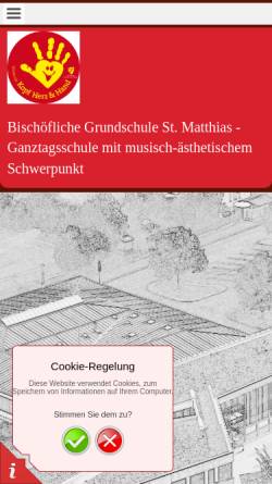 Vorschau der mobilen Webseite www.gs-st-matthias.de, Bischöfliche Grundschule St. Matthias