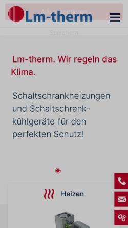 Vorschau der mobilen Webseite lm-therm.de, Lm-therm Elektrotechnik AG