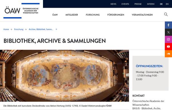 Österreichische Akademie der Wissenschaften: Bibliothek & Archiv