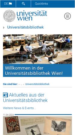 Vorschau der mobilen Webseite bibliothek.univie.ac.at, Universitätsbibliothek Wien