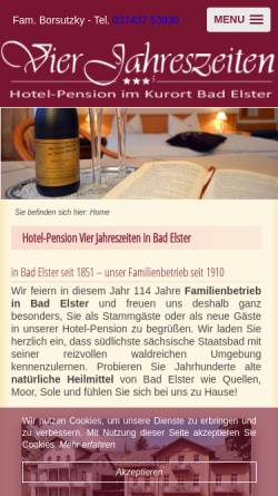 Vorschau der mobilen Webseite www.hotelpension-vj-badelster.de, Hotel-Pension Vier Jahreszeiten