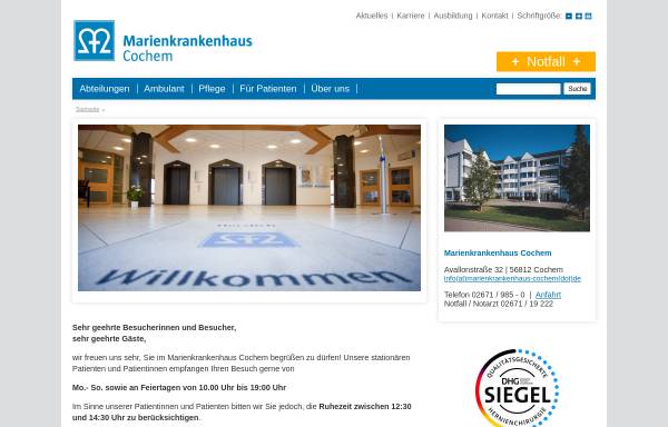 Vorschau von www.marienkrankenhaus-cochem.de, Marienkrankenhaus Cochem