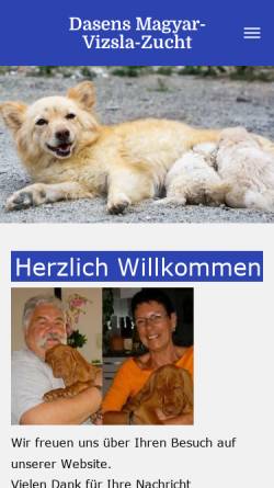 Vorschau der mobilen Webseite www.dasens-vizsla.ch, Von Dasens