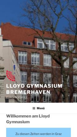 Vorschau der mobilen Webseite www.lloydgymnasium.de, Lloyd Gymnasium