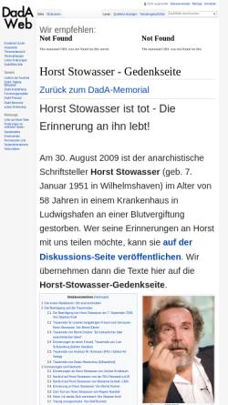 Vorschau der mobilen Webseite www.dadaweb.de, Horst Stowasser Gedenkseite