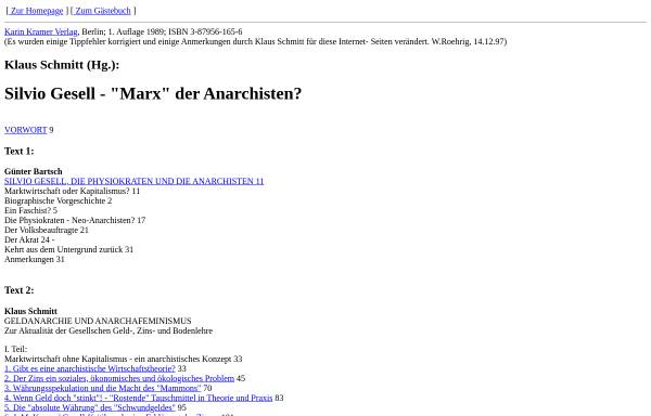 Vorschau von userpage.fu-berlin.de, Silvio Gesell - Marx der Anarchisten?