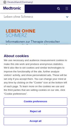 Vorschau der mobilen Webseite www.lebenohneschmerz.de, Leben ohne Schmerz