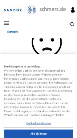 Vorschau der mobilen Webseite www.schmerz.de, Schmerz