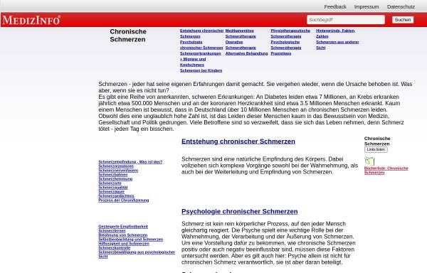 Vorschau von www.medizinfo.de, SchmerzLos
