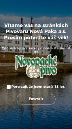 Vorschau der mobilen Webseite www.novopackepivo.cz, Brauerei Nová Paka AG