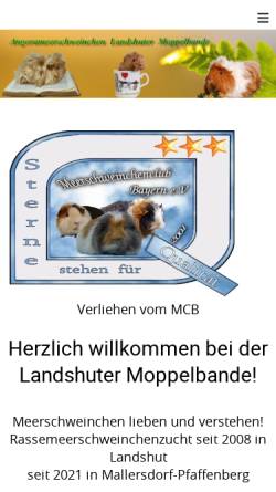 Vorschau der mobilen Webseite www.meerschweinchen-landshut.de, Landshuter Moppelbande