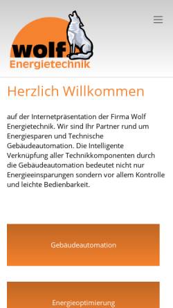 Vorschau der mobilen Webseite www.wolf-energietechnik.de, Wolf Energietechnik, Inh. Marco Wolf