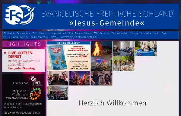 Vorschau von www.efs-sohland.de, Evangelische Freikirche Sohland