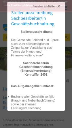 Vorschau der mobilen Webseite www.sohland.de, Sohland an der Spree