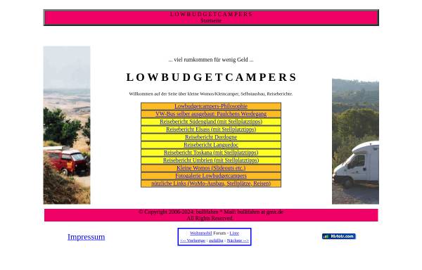 Vorschau von www.lowbudgetcampers.de, Lowbudgetcampers