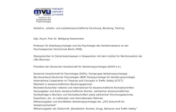 Vorschau von www.mensch-verkehr-umwelt.de, Institut für Angewandte Psychologie, München